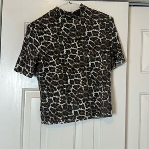 Zara leopard print business casual shirt